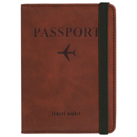 Обложка для паспорта и документов с защитой от считывания, 9 карманов, резинка, экокожа, коричневая, BRAUBERG, 238751