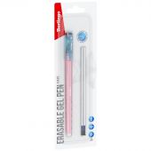 Ручка гелевая стираемая Berlingo "Haze" синяя, +2 сменных стержня, 0,5мм, прорезин. корпус, розовый корпус