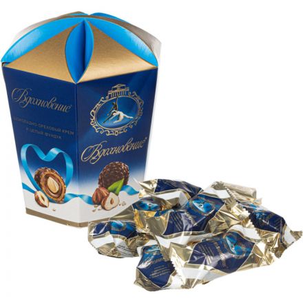 Шоколадные конфеты Вдохновение с шоколадно-ореховым кремом и фундуком 150 г