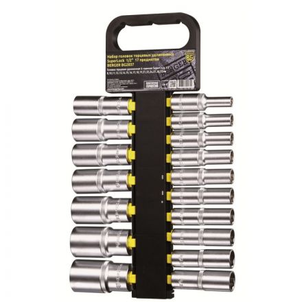 Набор головок торцевых удлиненных 1/2 SuperLock 17 предметов BERGER BG2037