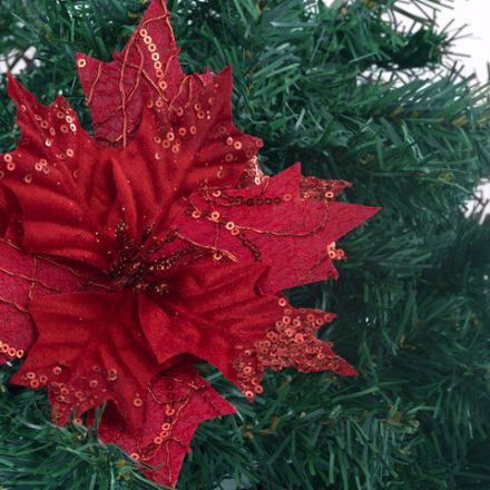 Украшение елочное 1 шт., "Цветок", диаметр 22 см, длина 20 см, ассорти 3 дизайна, ЗОЛОТАЯ СКАЗКА, 592420