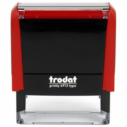 Штамп самонаборный 5-стр, 58х22 мм, синий, TRODAT 4913P4/DB, корпус КРАСНЫЙ, КАССЫ В КОМПЛЕКТЕ, 43219