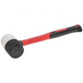 Киянка резиновая 225 г, черно-бел резина, фиберглас. рук. KRANZ KR-12-8152