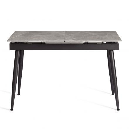 Стол обеденный Balmoral/Балморал столешница керамика (глянцевая) / опоры металл, серый/чёрный, (120+40)x80x75(+1) см