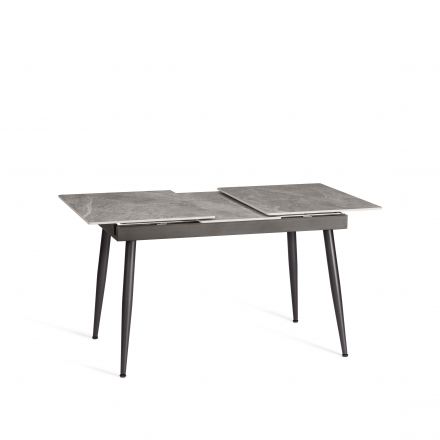 Стол обеденный Balmoral/Балморал столешница керамика (глянцевая) / опоры металл, серый/чёрный, (120+40)x80x75(+1) см