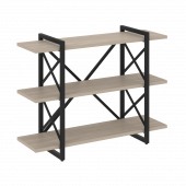 Loft Стеллаж на регулируемых опорах-3 полки VR.L-MST.O-3.8V Дуб аттик/Чёрный металл 1200*400*910