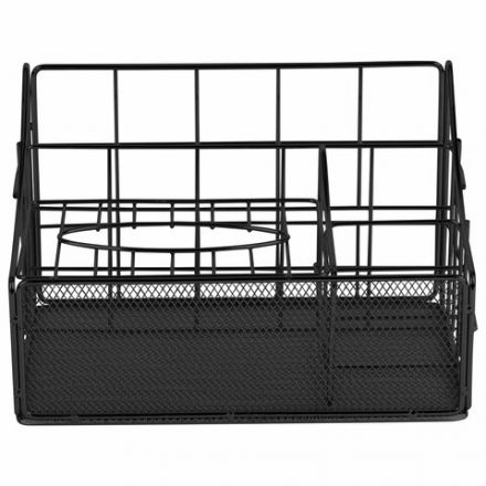 Органайзер для косметики и мелочей металлический 4 секции, MONTE VITA (МОНТЕ ВИТА), 160х240х150 мм, черный, 272480