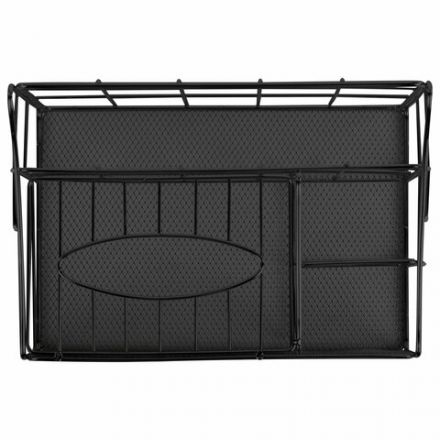 Органайзер для косметики и мелочей металлический 4 секции, MONTE VITA (МОНТЕ ВИТА), 160х240х150 мм, черный, 272480