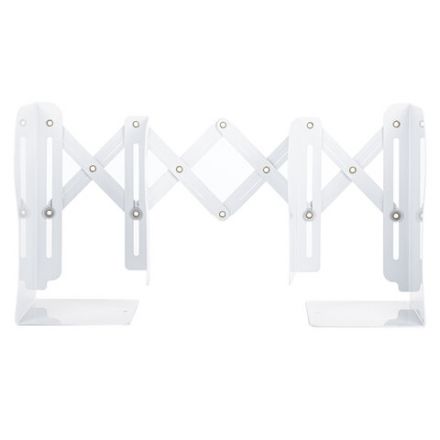 Подставка-держатель для книг и учебников BRAUBERG, раздвижная, металлическая, белая с печатью, 237903