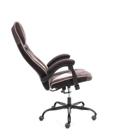 Кресло Arena metalBL велюр, коричневый/бежевый, 6/7