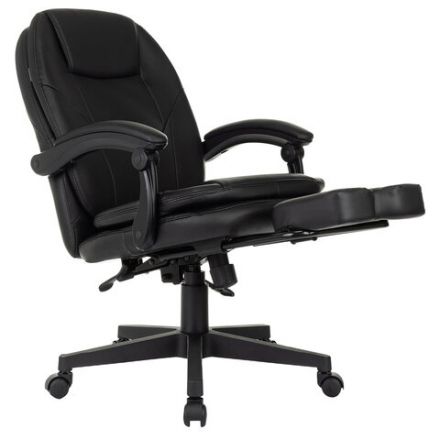 Кресло офисное CH-868N-BF, синхромеханизм, подставка для ног, экокожа, черное, 2018358