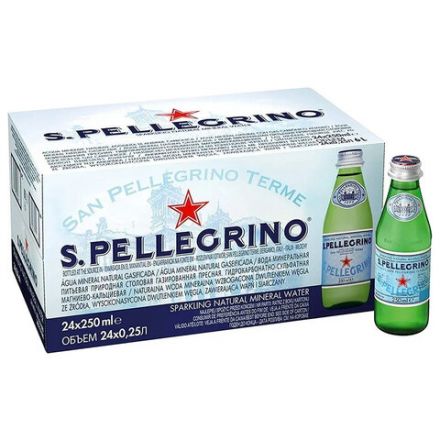 Вода ГАЗИРОВАННАЯ минеральная SAN PELLEGRINO, 0,25 л, ИТАЛИЯ, стеклянная бутылка, УТ-00003768 Вода ГАЗИРОВАННАЯ минеральная SAN PELLEGRINO, 0,25 л, ИТАЛИЯ, стеклянная бутылка, УТ-00003768