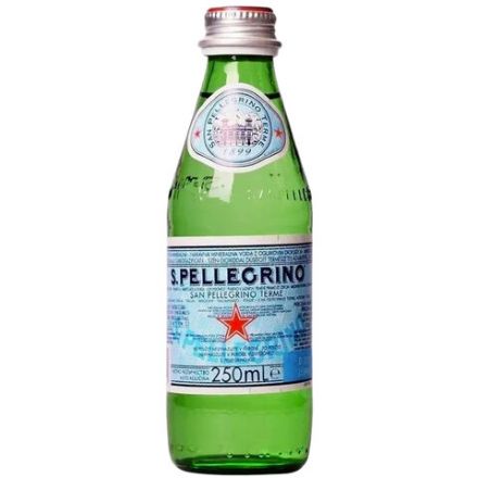 Вода ГАЗИРОВАННАЯ минеральная SAN PELLEGRINO, 0,25 л, ИТАЛИЯ, стеклянная бутылка, УТ-00003768 Вода ГАЗИРОВАННАЯ минеральная SAN PELLEGRINO, 0,25 л, ИТАЛИЯ, стеклянная бутылка, УТ-00003768