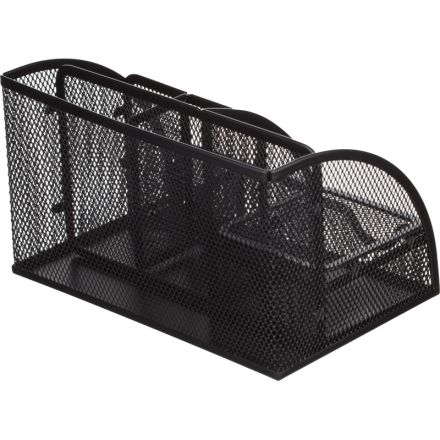 Подставка-органайзер 7отд 130x220x140мм с выдв.ячейкой металл сетка черн