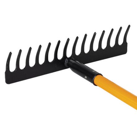 Грабли 14 зубьев стальные 35х10 см, ОБЩАЯ ДЛИНА 150 см, черенок стекловолокно, RABBITEX (РАББИТЕКС) "FIBERGLASS", 700494