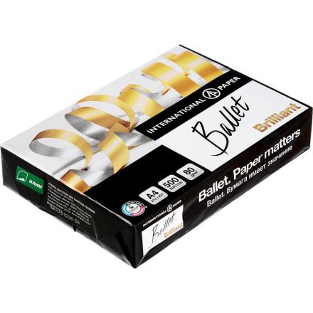 Бумага для офисной техники Ballet Brilliant (А4, 80 г/кв.м, белизна 168% CIE, 500 листов)