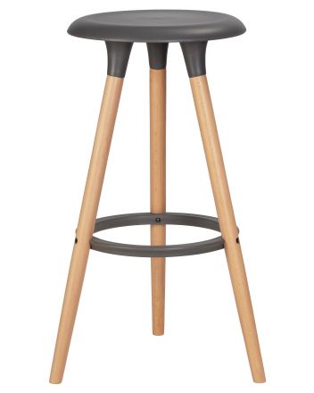 Табурет барный DOBRIN ROYCE, ножки светлый бук, цвет темно-серый (GR-04)