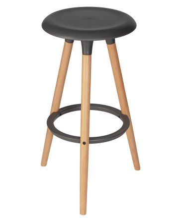 Табурет барный DOBRIN ROYCE, ножки светлый бук, цвет темно-серый (GR-04)