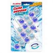 Туалетный блок шарики для унитаза освежитель, 4 блока по 50 г, "Сила океана 3 в 1", LAIMA, 608996