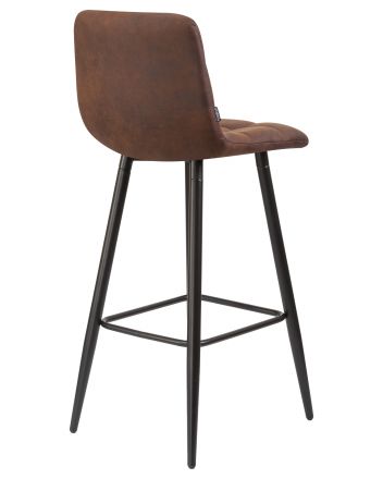 Стул барный DOBRIN NICOLE, черные матовые ножки, коричневая микрофибра (PK-03)