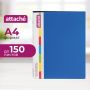 Скоросшиватель пластиковый  с пружинным механизмом Attache А4 до 150 листов синий (толщина обложки 0.7 мм)