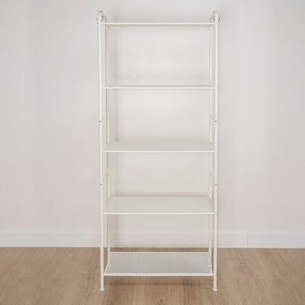 Стеллаж на металлокаркасе "Валенсия-25", 655х300х1555 мм, 5 полок, белый, СТВ25 Б