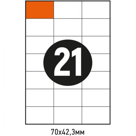 Этикетки самоклеящиеся Attache Economy70х42,3 мм/21 шт. лист. А4 (100л./уп)