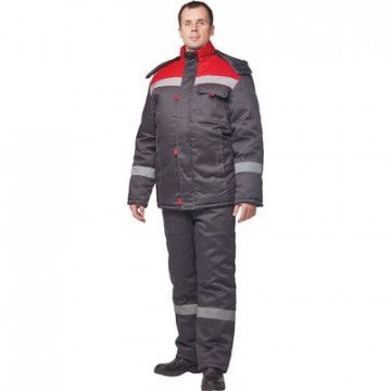 Костюм рабочий зимний з31-КПК сер/красн (р.48-50) 182-188