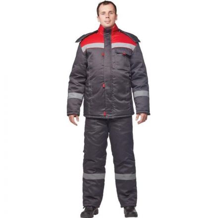 Костюм рабочий зимний з31-КПК сер/красн (р.48-50) 182-188