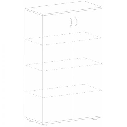 Шкаф IN Рондо закрытый средний Ш-32(2) береза 804х450х1445