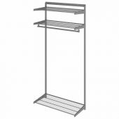 Гардеробная система BASIC G90, 2050х930х450 мм, 3 полки, 1 штанга, графит, S70299914515 Гардеробная система BASIC G90, 2050х930х450 мм, 3 полки, 1 штанга, графит, S70299914515