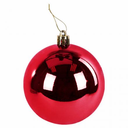 Шары ёлочные 8 шт., 8 см, "Eden Colors", пластик, цвет: красный/жемчужный, ЗОЛОТАЯ СКАЗКА, 591982