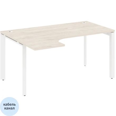 Стол KYN_0MX_ONIX-П левый П на металлокаркасе O.MP-SA-4L денвер светл/бел