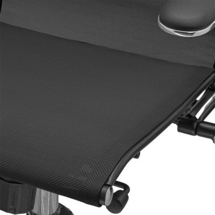 Кресло офисное МЕТТА "К-4-Т" хром, прочная сетка, сиденье и спинка регулируемые, черное