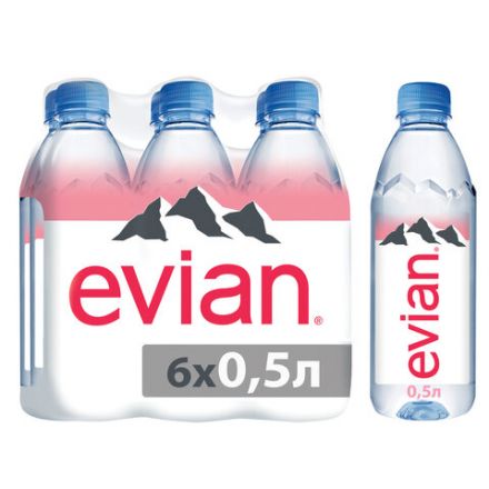 Вода негазированная минеральная EVIAN 0,5 л, 13861
