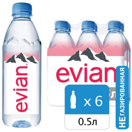 Вода негазированная минеральная EVIAN 0,5 л, 13861