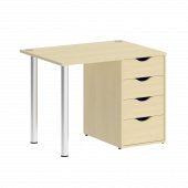 Home Office Стол письменный VR.SP-3-98.4 Клён/Хром опоры 980*720*750 Home Office Стол письменный VR.SP-3-98.4 Клён/Хром опоры 980*720*750
