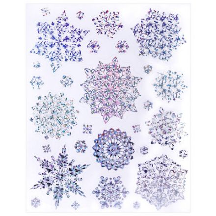 Наклейка для окон, 30х38 см, "Морозные снежинки", голография, серебро, ЗОЛОТАЯ СКАЗКА, 592574
