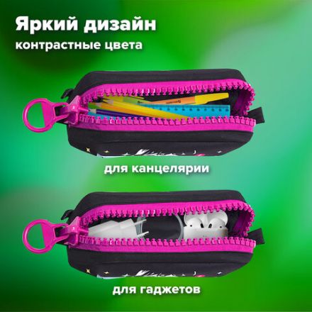 Пенал BRAUBERG с объемной "тракторной" молнией, 1 отделение, ткань, 22х8х6,5 см, "Anime girl", 271566 Пенал BRAUBERG с объемной "тракторной" молнией, 1 отделение, ткань, 22х8х6,5 см, "Anime girl", 271566