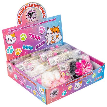 Игрушка-антистресс "МЕГА КОШАЧЬЯ ЛАПКА", 13х10 см, ассорти 2 цвета, дисплей, JOLLY JOT (ДЖОЛЛИ ДЖОТ), 665778