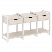 Loft Тумба на регулируемых опорах наборная. Вариант №4 VR.L-TN-4.O Денвер светлый/Белый металл 1440*460*719 Loft Тумба на регулируемых опорах наборная. Вариант №4 VR.L-TN-4.O Денвер светлый/Белый металл 1440*460*719