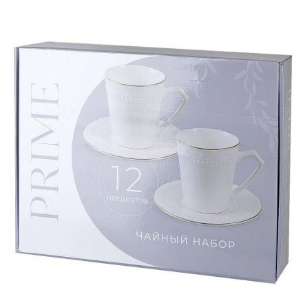 Набор чайный 12пр. Prime (6 персон) v=340мл (подарочная уп.), 0380059