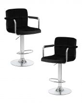 Набор 2 шт Стул барный DOBRIN KRUGER ARM, черный велюр (MJ9-101)