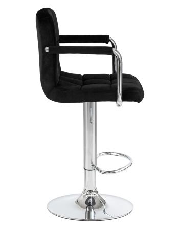 Набор 2 шт Стул барный DOBRIN KRUGER ARM, черный велюр (MJ9-101)