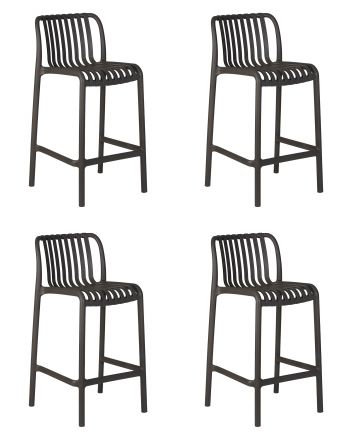 Набор 4 шт Стул полубарный DOBRIN CHLOE, темно-серый