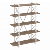 Loft Стеллаж на регулируемых опорах-5 полок VR.L-MST.O-5.8V Дуб аризона/Белый металл 1200*400*1650