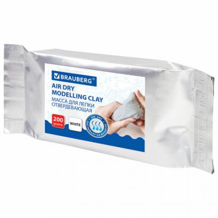 Паста (масса) для лепки BRAUBERG, самозатвердевающая, 200 г, натуральный белый, ВЫСШЕЕ КАЧЕСТВО, 224441 Паста (масса) для лепки BRAUBERG, самозатвердевающая, 200 г, натуральный белый, ВЫСШЕЕ КАЧЕСТВО, 224441