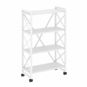 Loft Стеллаж на колесных опорах-4 полки VR.L-MST.K-4.8 Белый бриллиант/Белый металл 800*400*1334