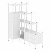 Loft Угловой внутренний стеллаж наборный VR.L-42 Белый бриллиант/Белый металл 862*1694*1869