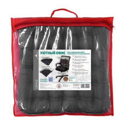 Подушка декоративная Smart-Textile Уют 40х40 см лузга гречихи/смесовый со стежкой серая Подушка декоративная Smart-Textile Уют 40х40 см лузга гречихи/смесовый со стежкой серая